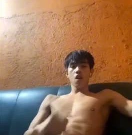 Asian guy jerks off