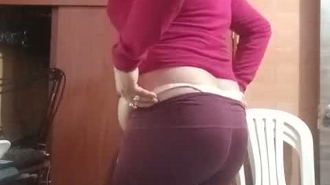 Sexy Latina crossdresser, dancing in underwear, with her hard cock