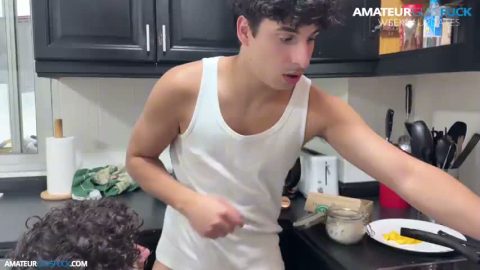 My Buddy and I Got So Horny Making Dinner That We Fucked Right There in the Kitchen