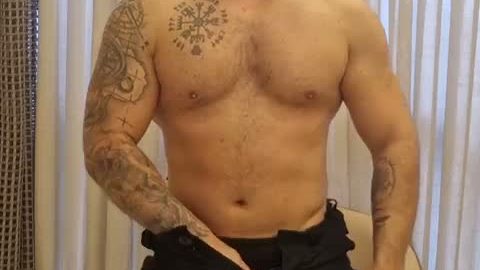 Brazilian Fireman with Muscular Style – Gay Striptease – Masturbation and Cumming in Underwear